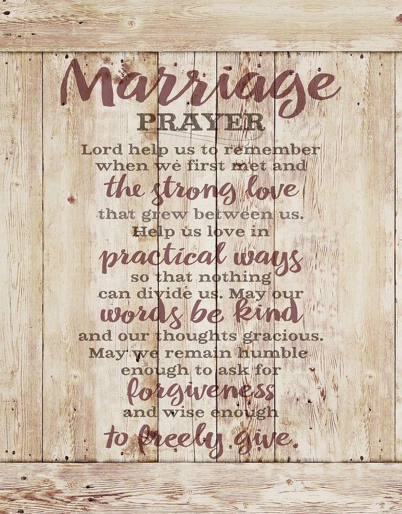 DEXSA Marriage Prayer Wood Plaque - Made in the USA - 11.75"x15" - Classy Frame Wall Hanging Decoration | Lord, Help us to Remember When we First met | Christian Family Religious Home Decor Saying - Image 1